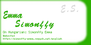 emma simonffy business card